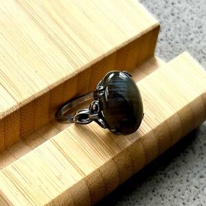 OOAK Labradorite Cabochon Silver Ring size 7